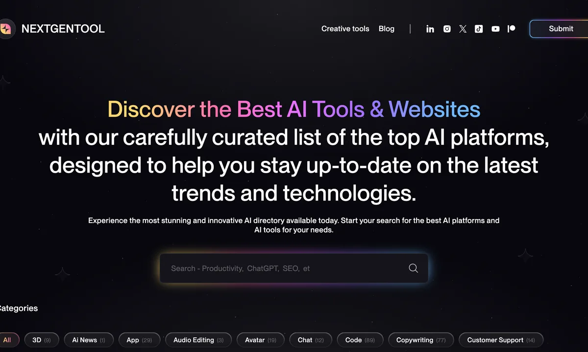 Nextgentool.io – projekt előnézet